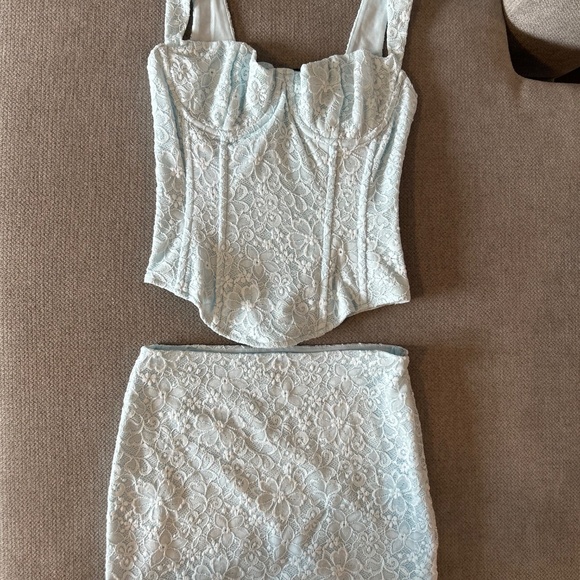 Mars The Label Cinched Corset Mini Set in Blue UK10 - Picture 4 of 9